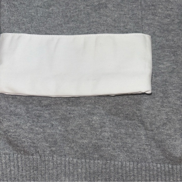 KAREN SCOTT ARGYLE SWEATER FAUX COLLAR AND CUFFS SIZE LG COTTON  GREY - Picture 8 of 14